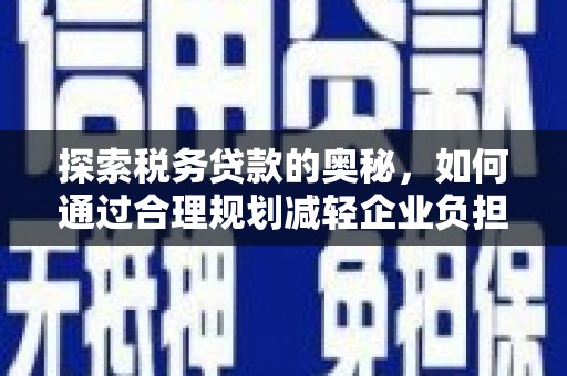 尉犁探索税务贷款的奥秘，如何通过合理规划减轻企业负担