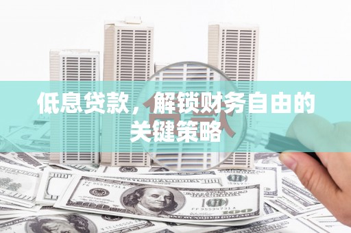 尉犁低息贷款，解锁财务自由的关键策略