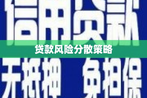 尉犁贷款风险分散策略
