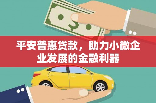 尉犁平安普惠贷款，助力小微企业发展的金融利器