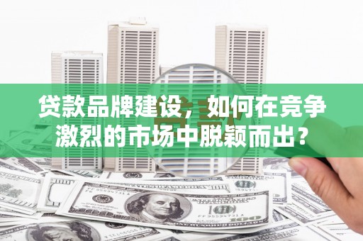 尉犁贷款品牌建设，如何在竞争激烈的市场中脱颖而出？