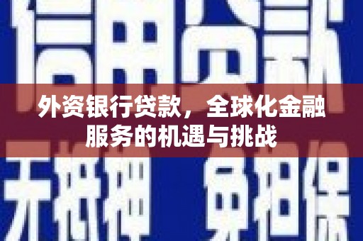 尉犁外资银行贷款，全球化金融服务的机遇与挑战