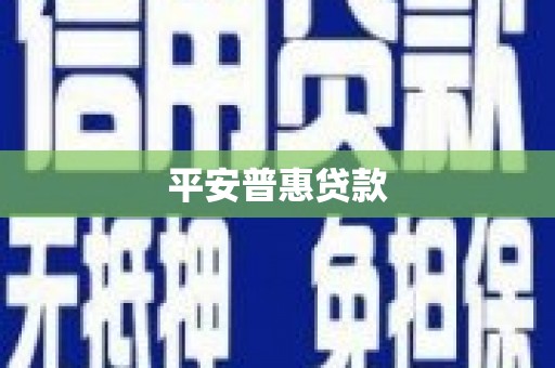 尉犁平安普惠贷款